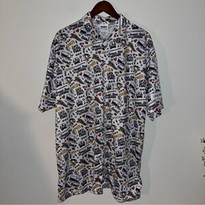 White UPMC/Penguins Graphic Men's‎ button up